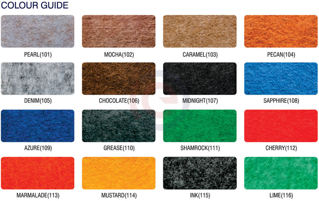 insound polyester boards colour guide
